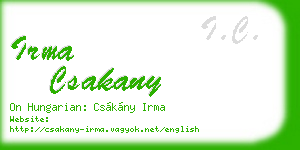 irma csakany business card