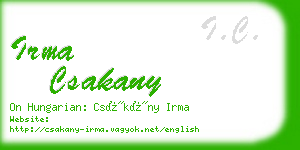 irma csakany business card